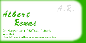 albert remai business card
